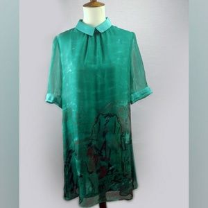 Elenyun Green Collared Dress